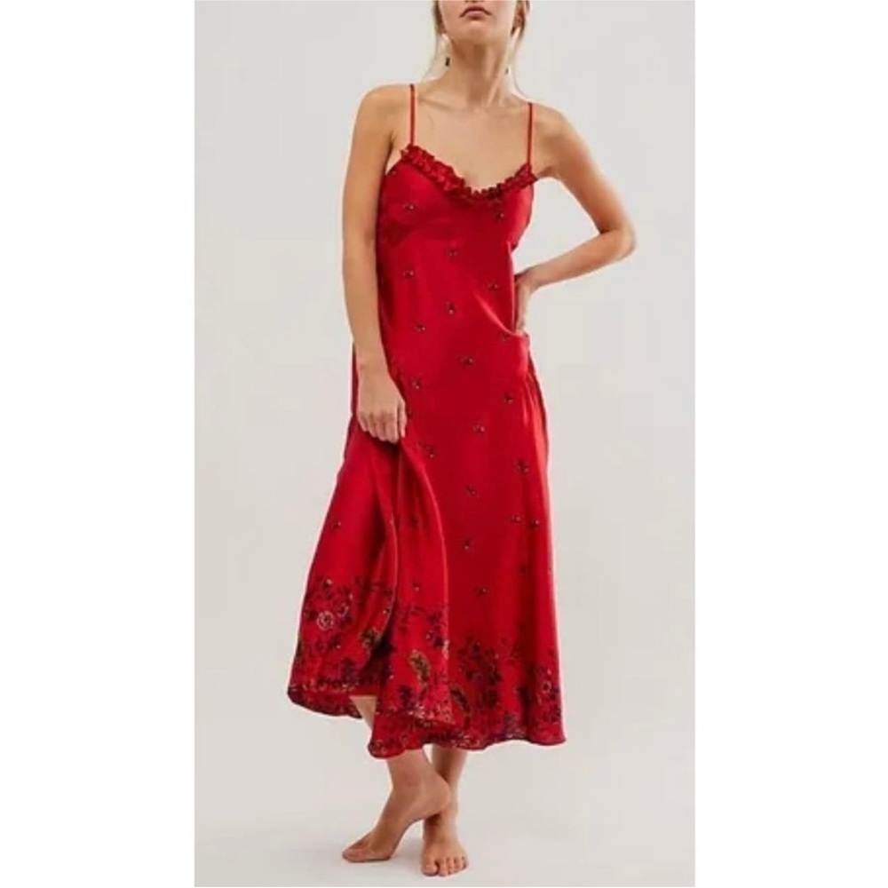 Free People Intimately / On My Own Printed Maxi Dress / Boho Maxi Dress/Small - Picture 2 of 8